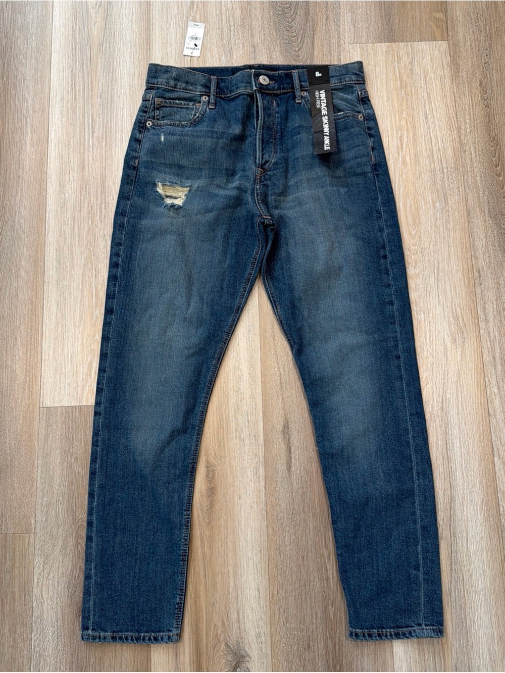 Express Jeans Vintage Skinny Ankle High Rise Button Fly Blue Women’s 8R NWT $79